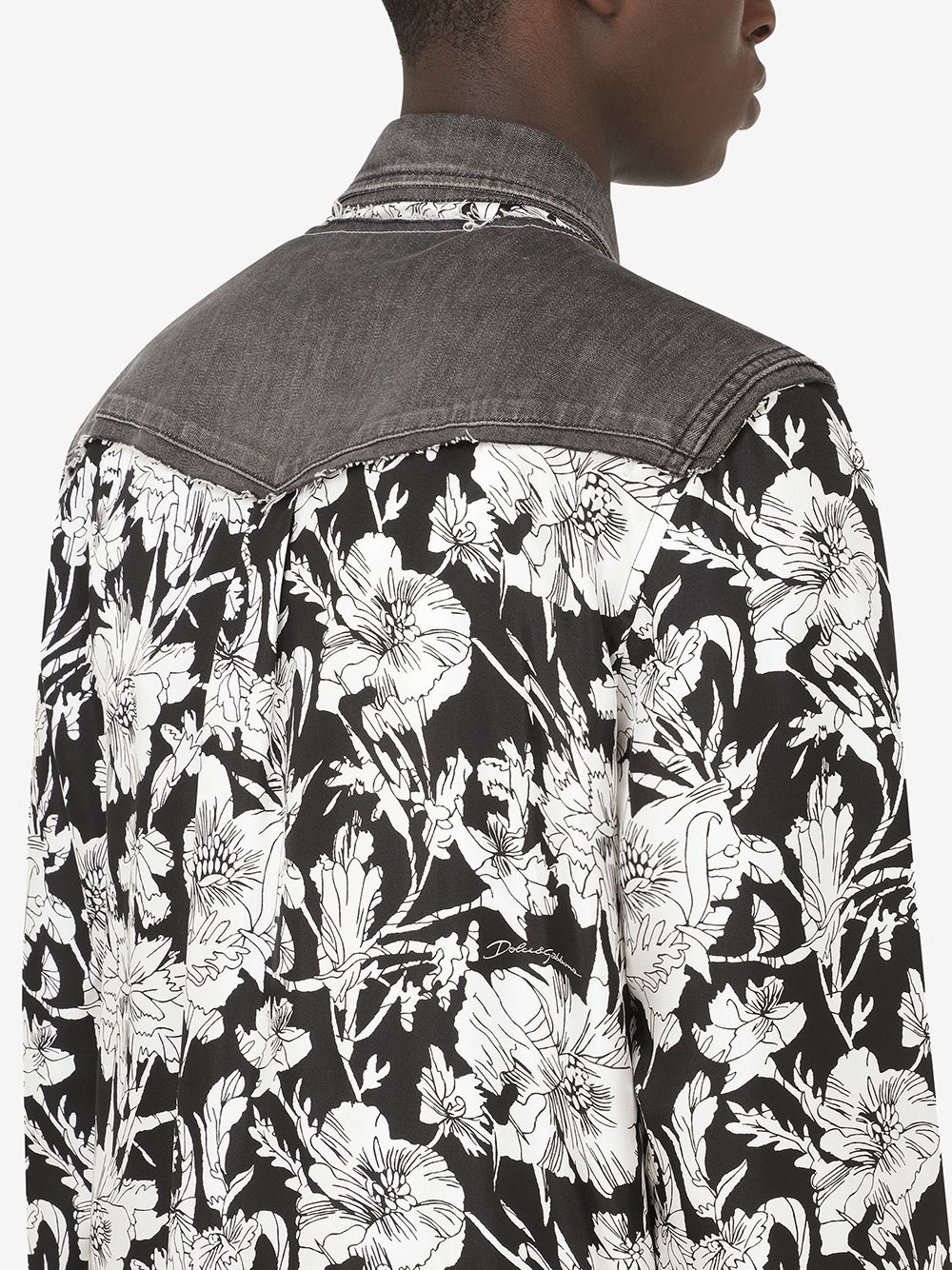 floral-print panelled shirt - 5