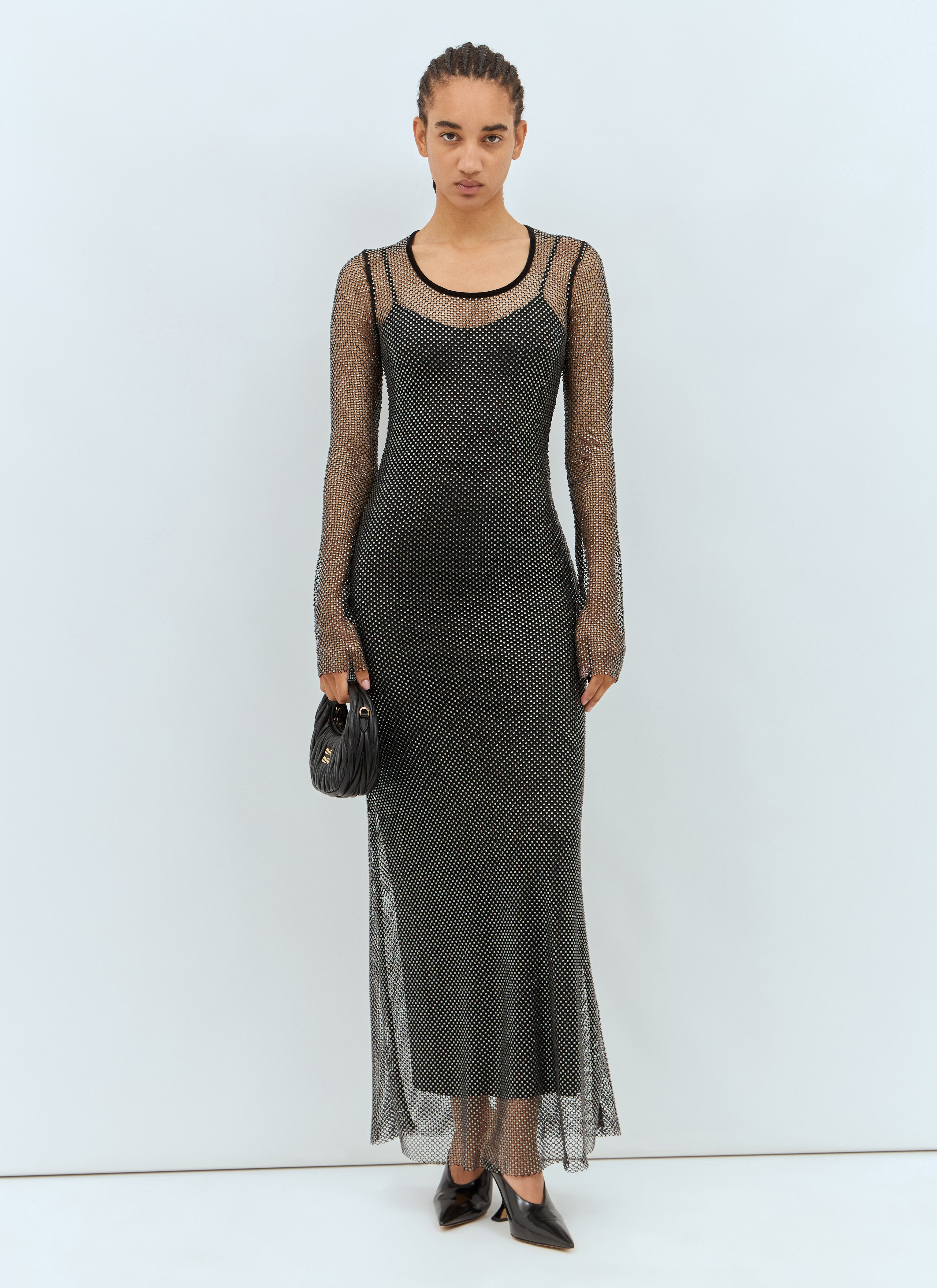 Sportmax Women Rhinestone Tulle Maxi Dress - 4