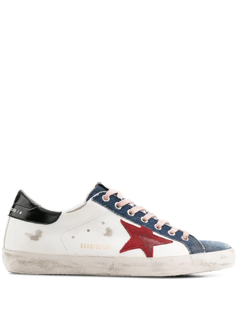 Superstar denim-panel sneakers - 1