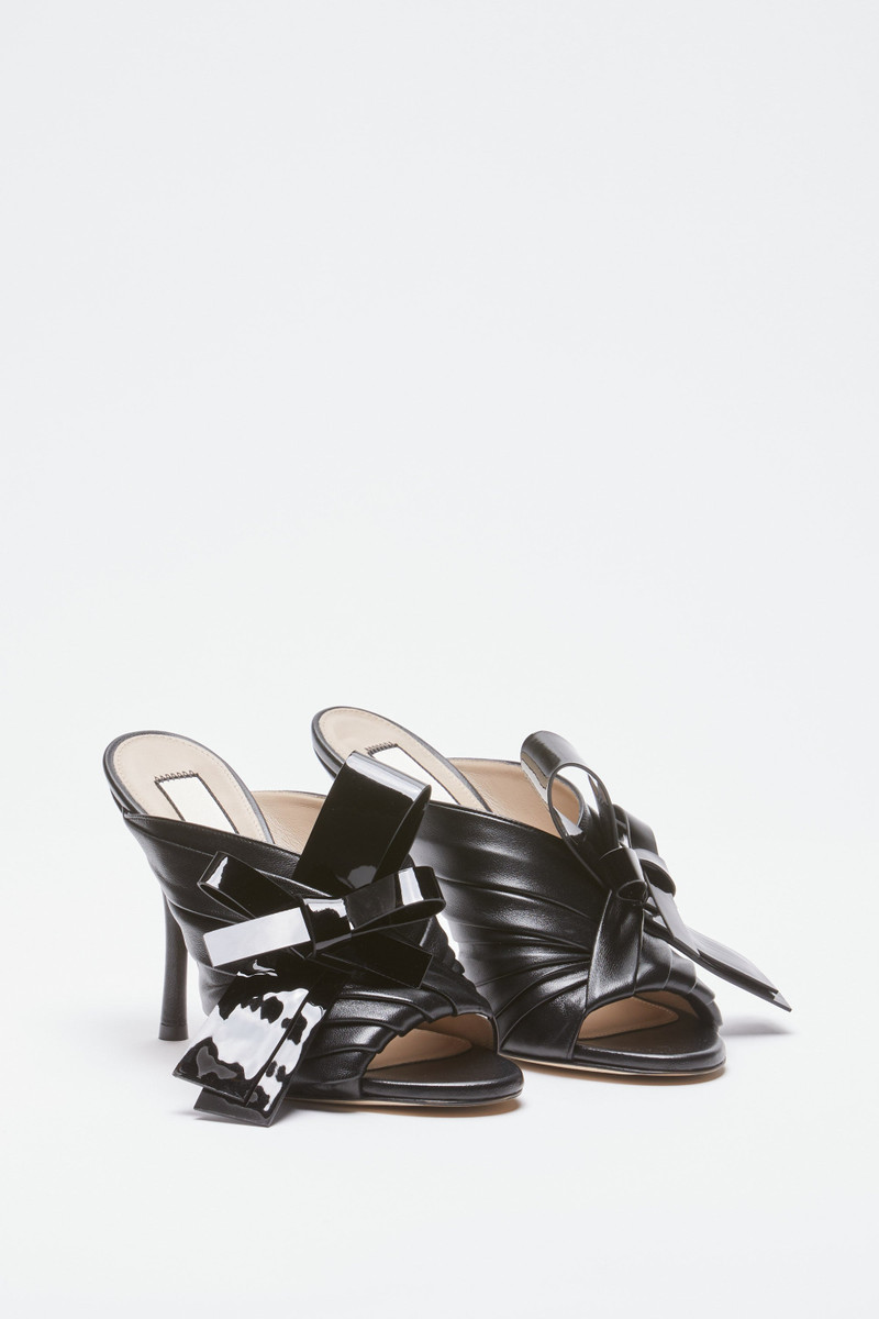 HIGH HEEL MULES WITH BOW 1