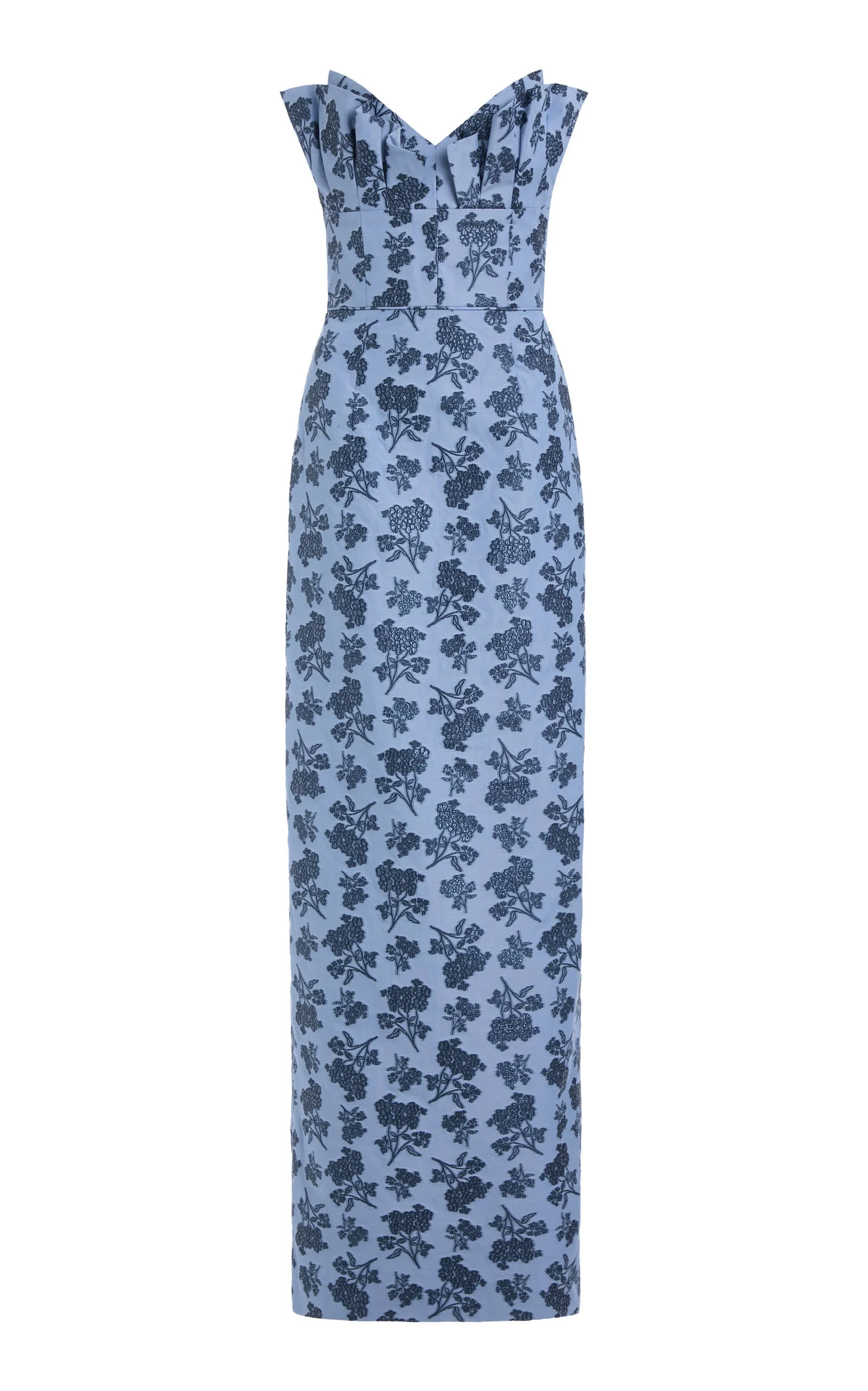 Rita Pleated Ruffle Column Gown - 1