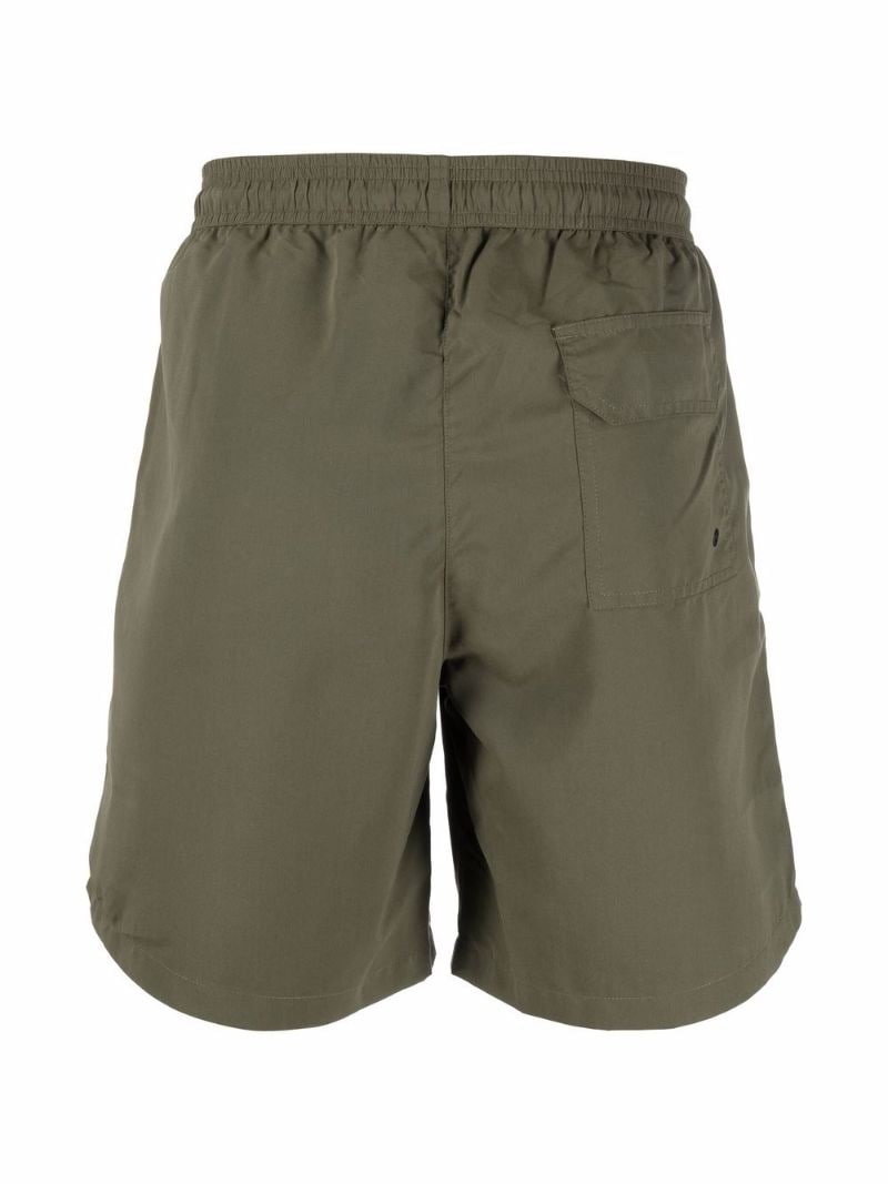 drawstring-waist logo-patch shorts - 4