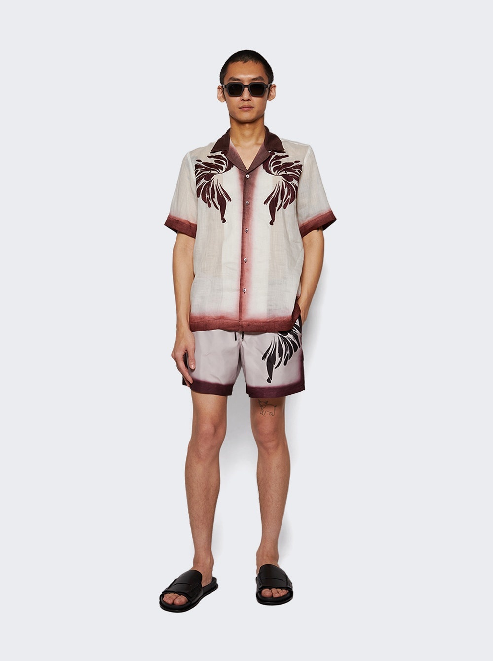 Carltone Embroidered Shirt Burgundy - 5