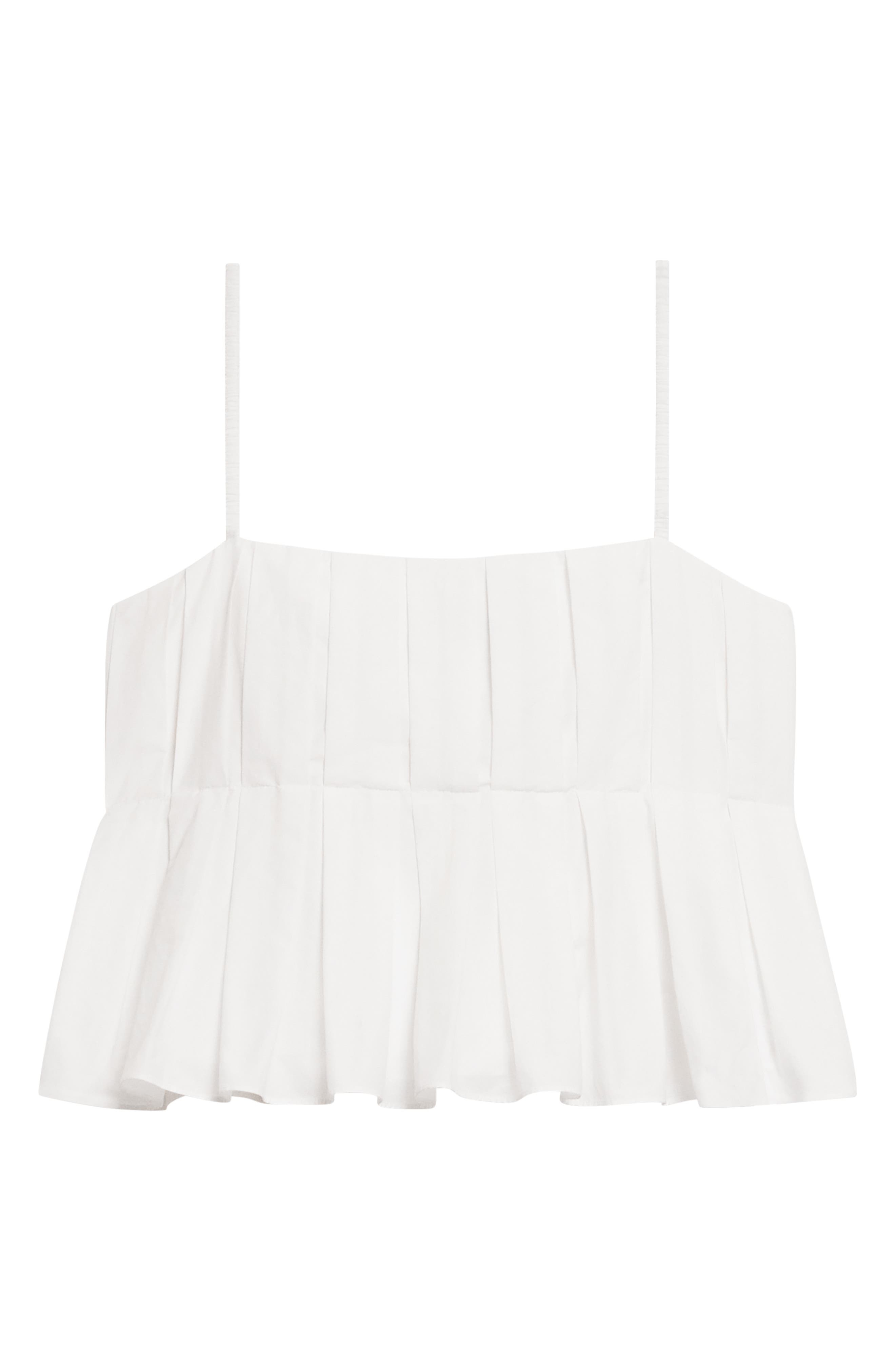 Theory Box Pleat Babydoll Camisole in White at Nordstrom - 5