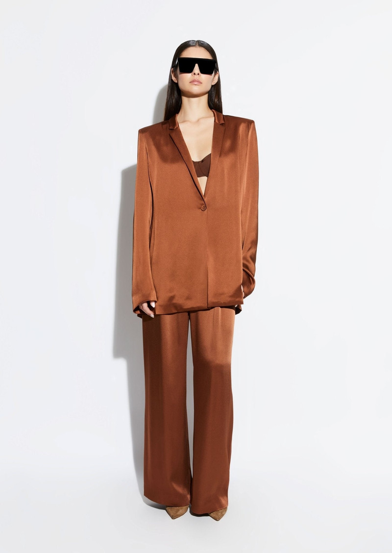 LAPOINTE Satin Relaxed Pleated Pant outlook