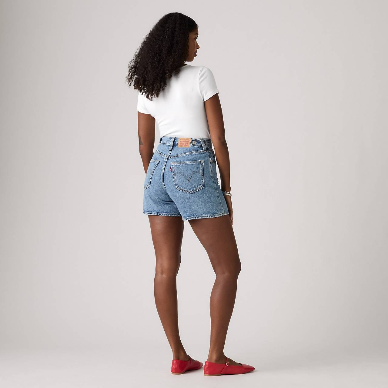 HIGH RISE CINCH MID-THIGH WOMEN'S SHORTS - 5