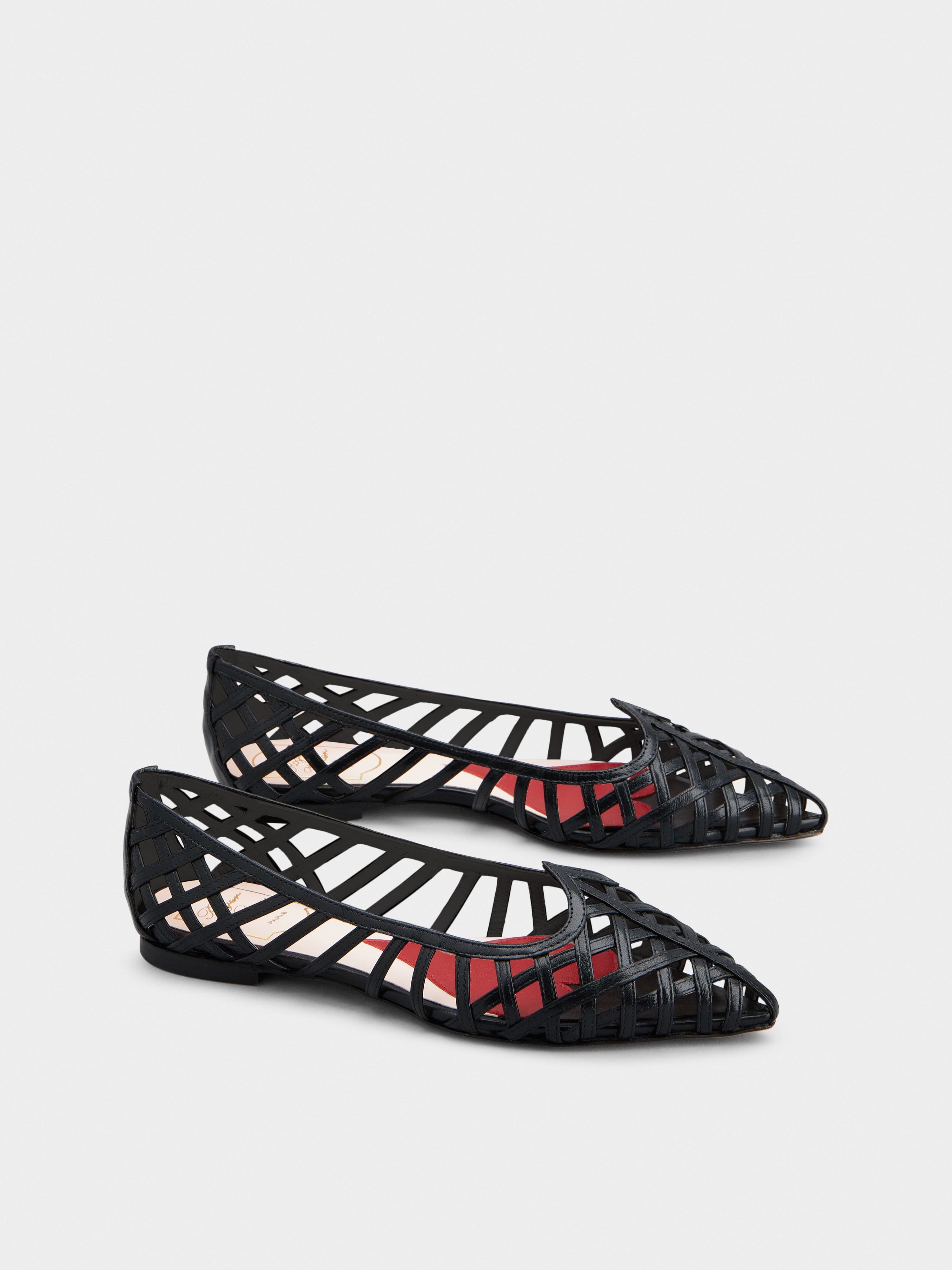 I Love Vivier Multistrap Ballerinas in Leather - 2