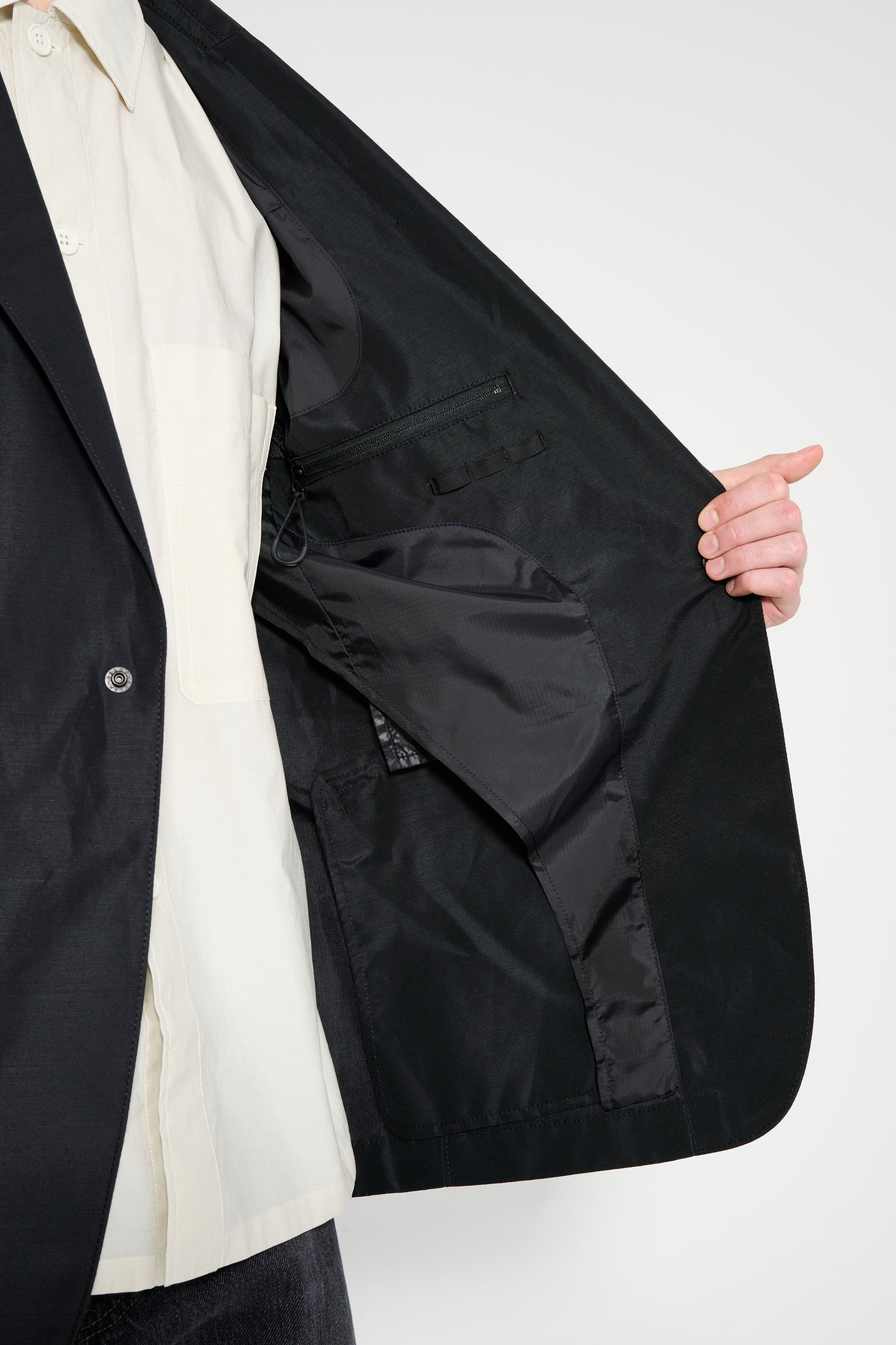 COMME DES GARÇONS HOMME POLYESTER LINEN JACKET BLACK - 8