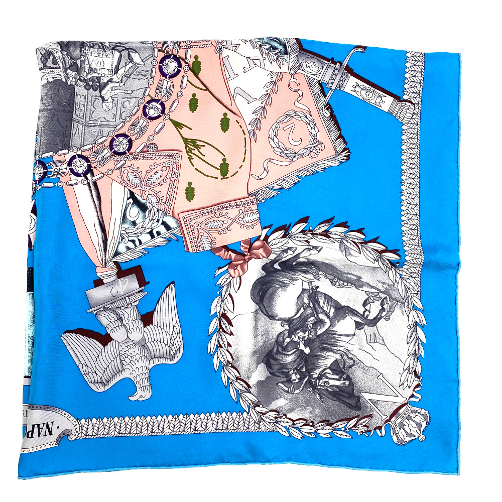 Hermes Aqua Blue Silk Scarf - 9