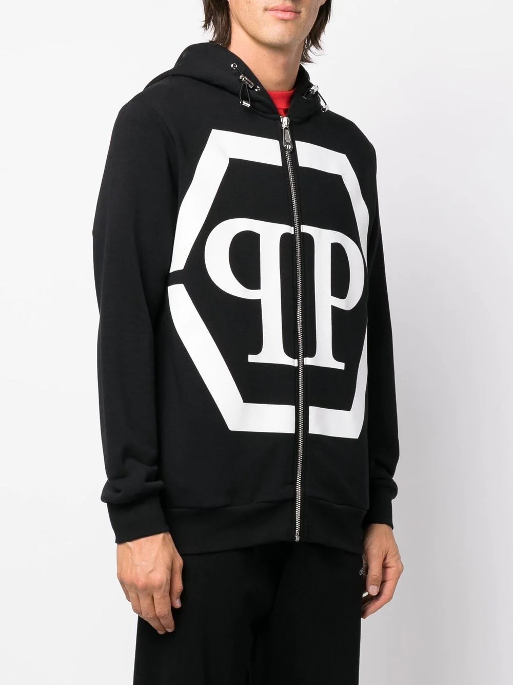 logo-print zip-up hoodie - 3