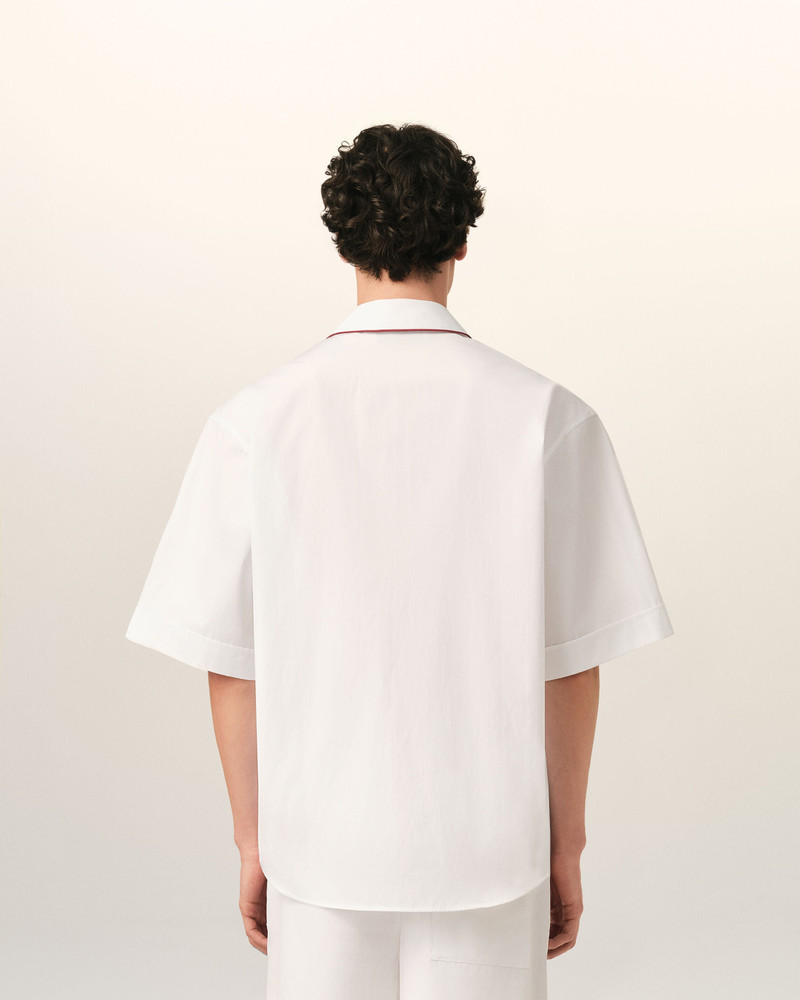 WHITE COTTON SHORT-SLEEVE SHIRT WITH AMI DE COEUR ARROW 5