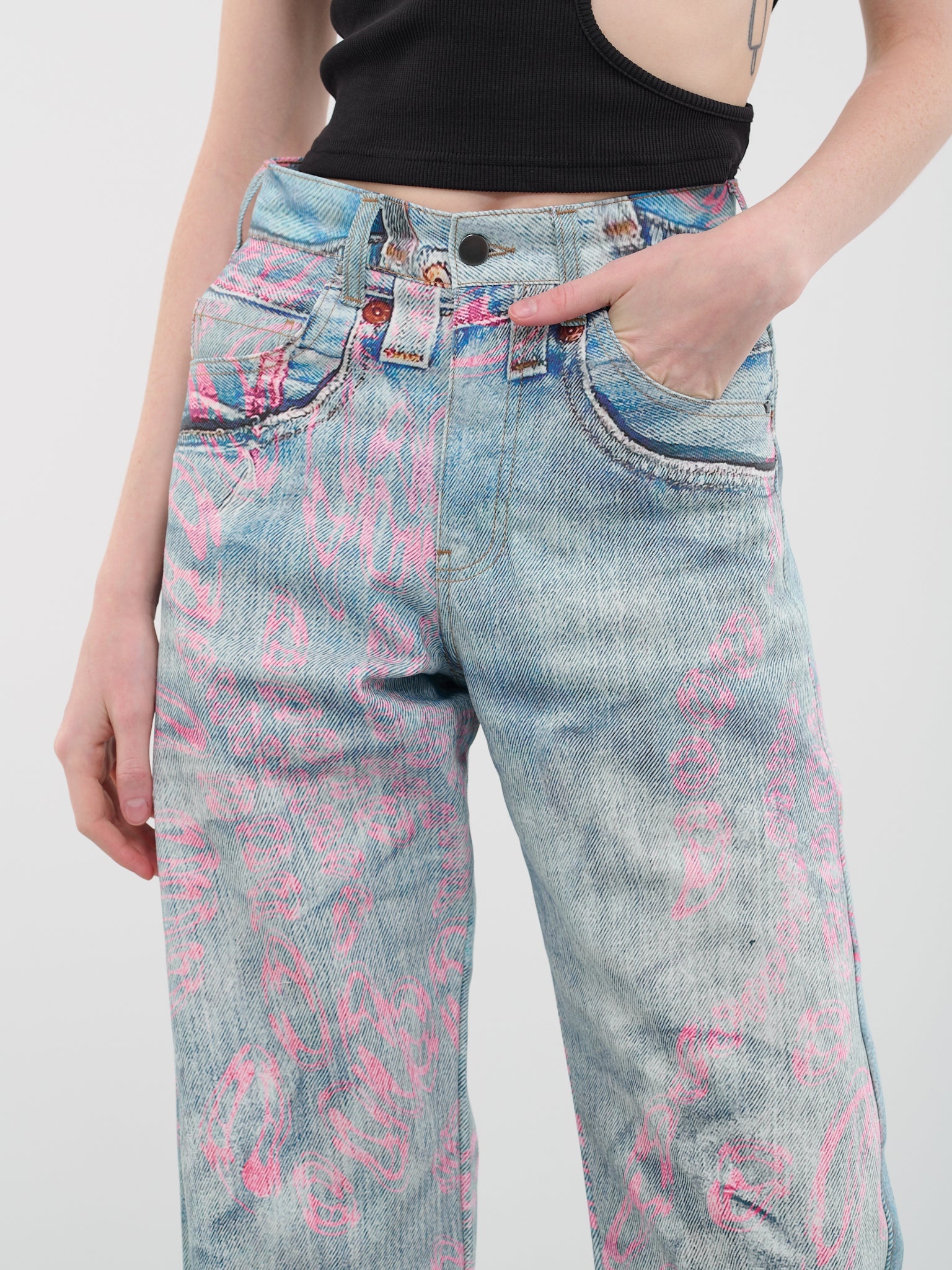 Faux Ripped Denim - 3