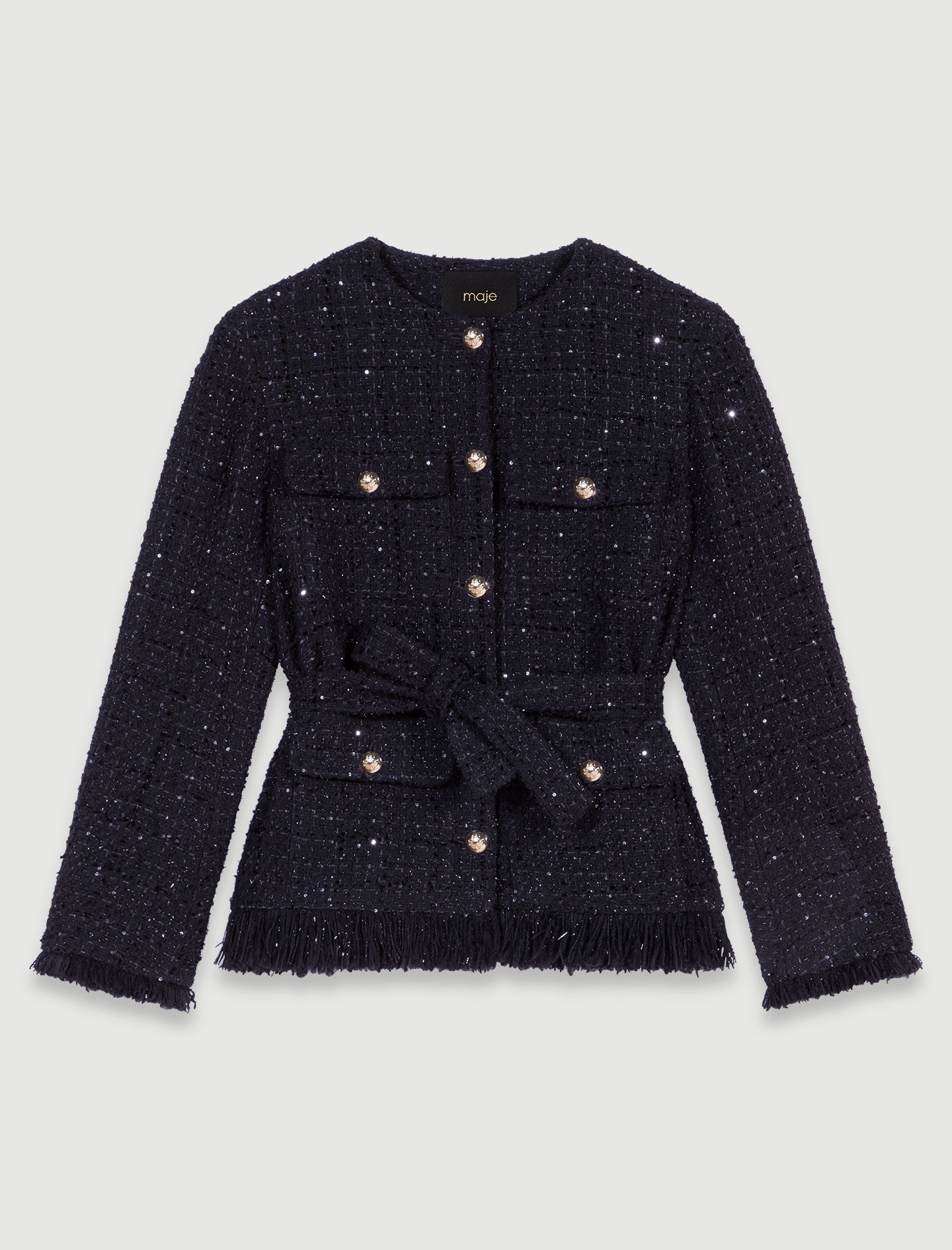 Sequinned tweed jacket - 1