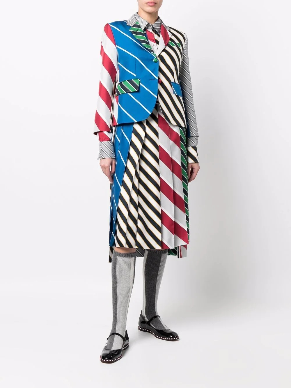 multi stripe-print blazer - 2