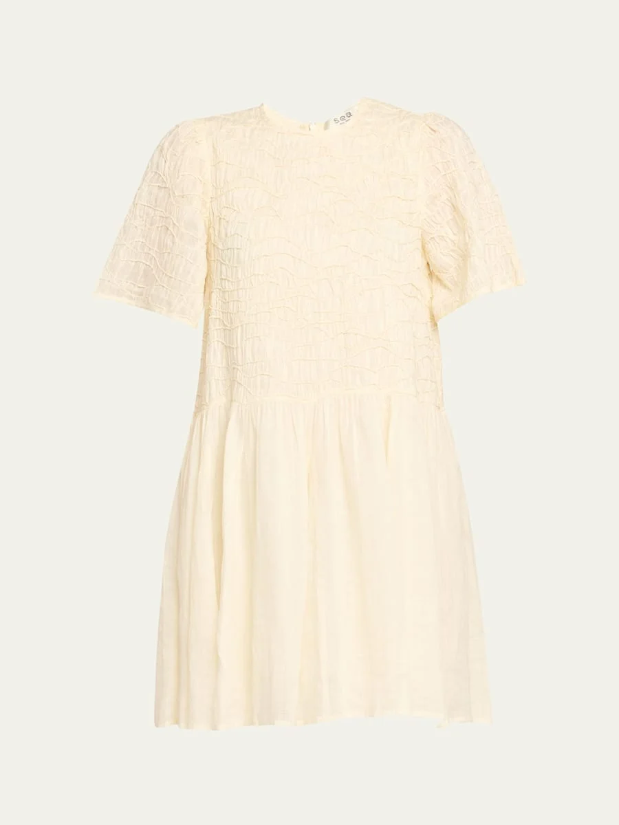 Imogen Smocked Mini Dress - 1