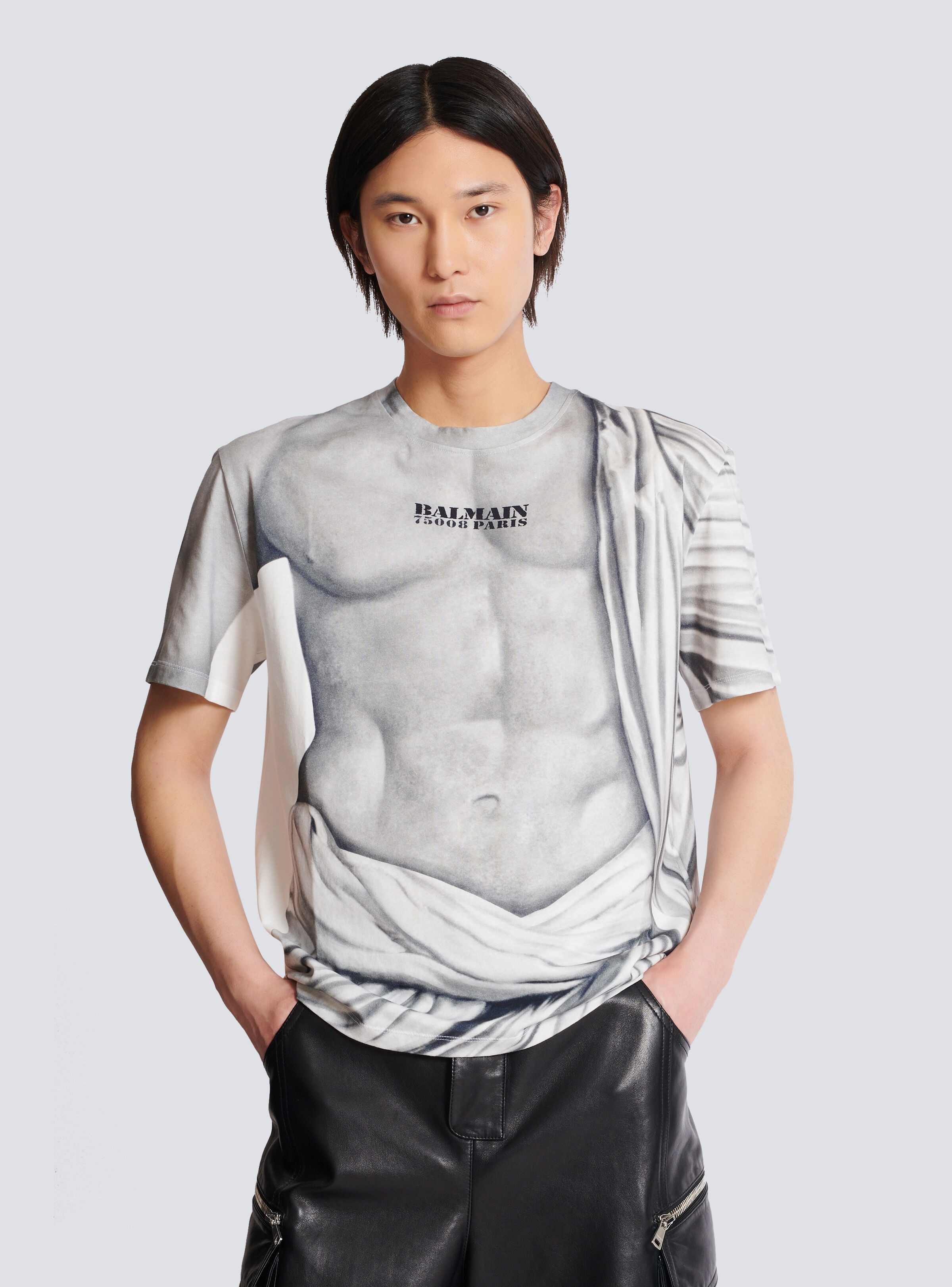 Logo T-shirt with Statue print - 6