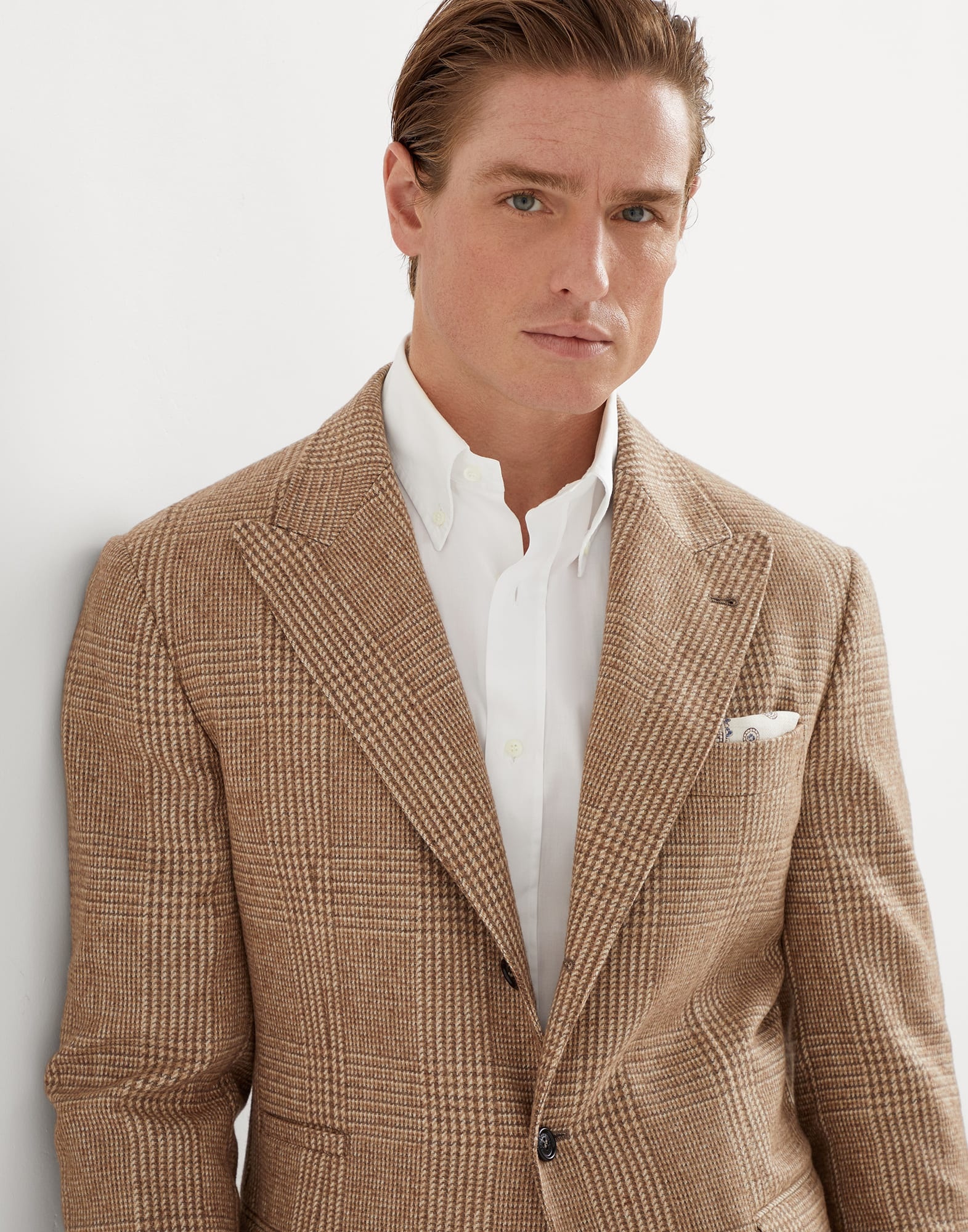 Wool and alpaca Prince of Wales deconstructed blazer with large peak lapels - 3