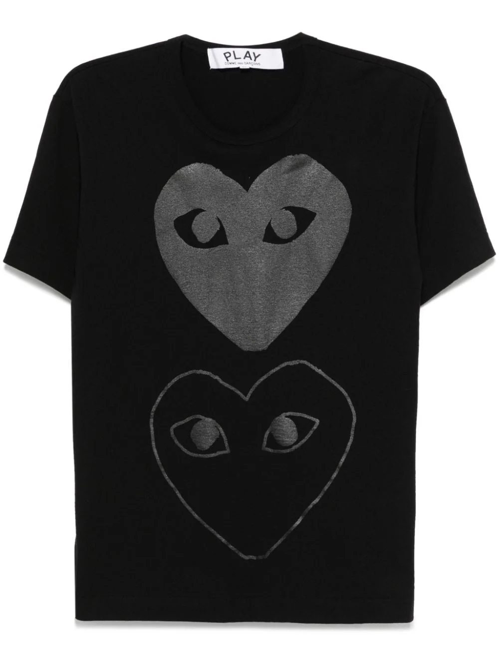 double heart-print T-shirt - 1