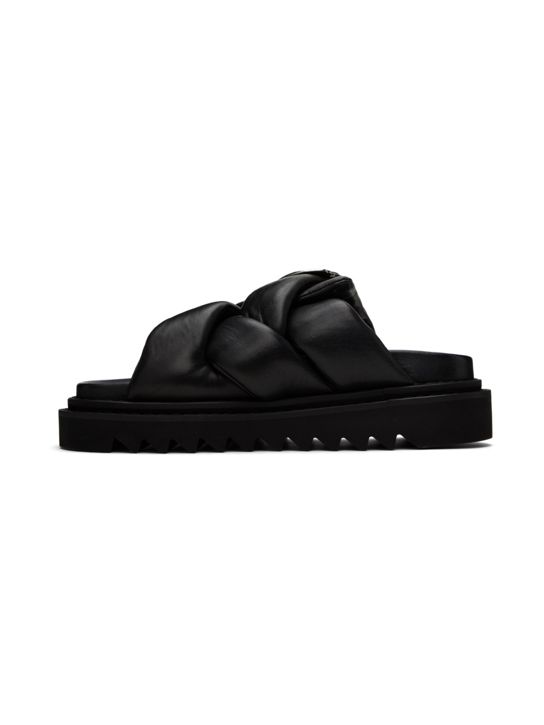 Black Soft Leather Sandals - 3