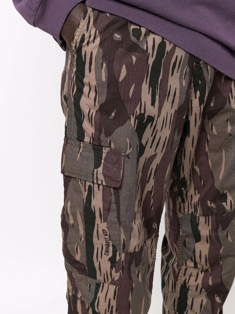 camouflage cargo straight-leg trousers - 5