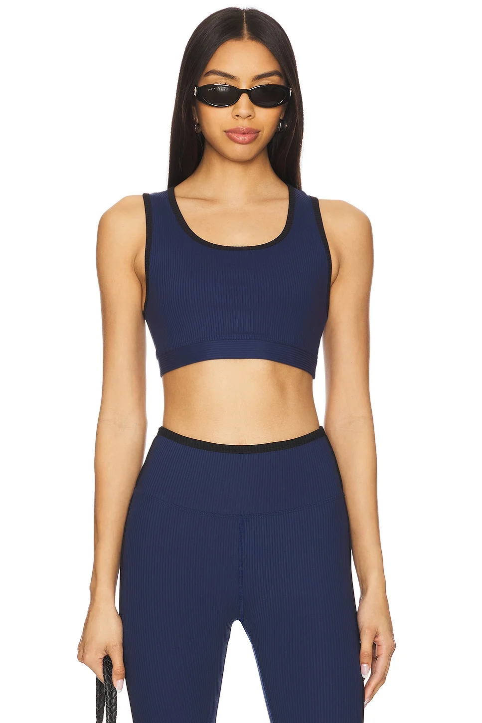 Ribbed Two Tone Gym Bra - 1