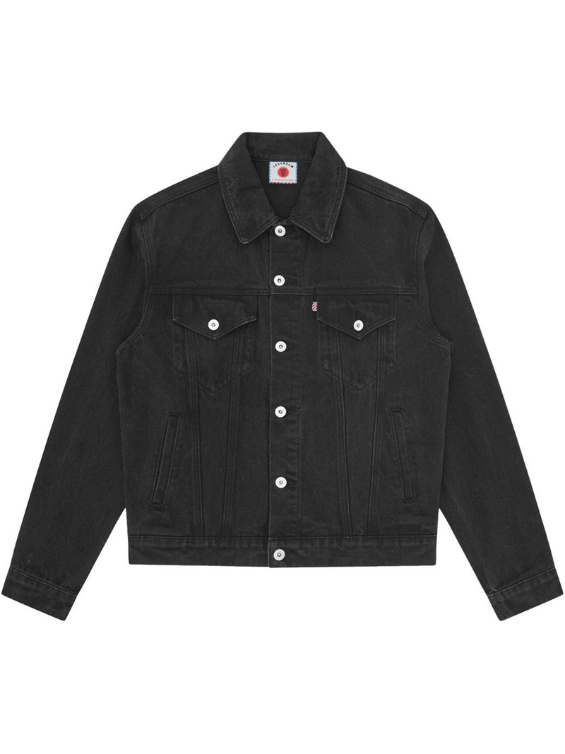 logo print denim jacket 1