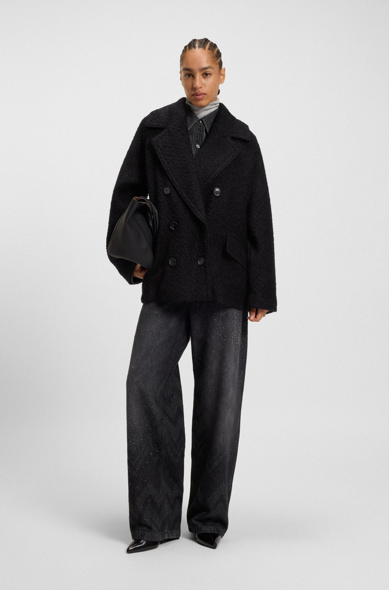 BOSS BOXY-FIT CABAN COAT WITH BOUCLÉ TEXTURE outlook