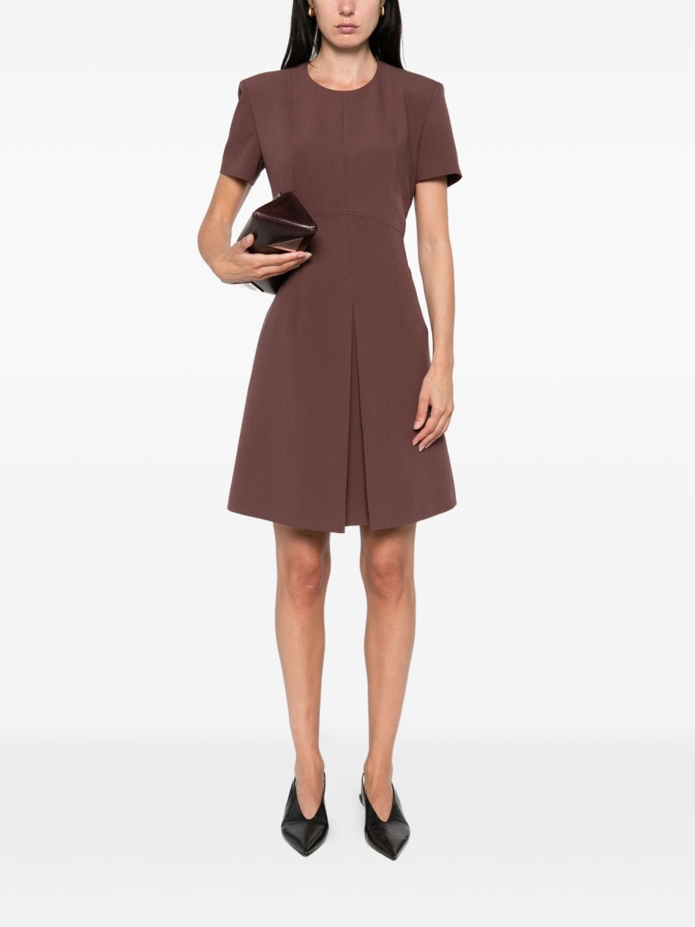 short-sleeve pleated dress - 2