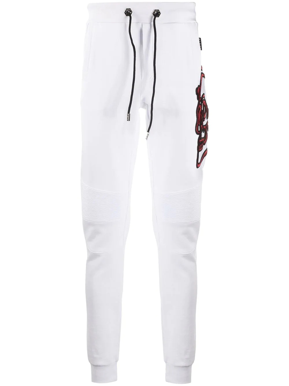 Skull embroidered track pants - 1