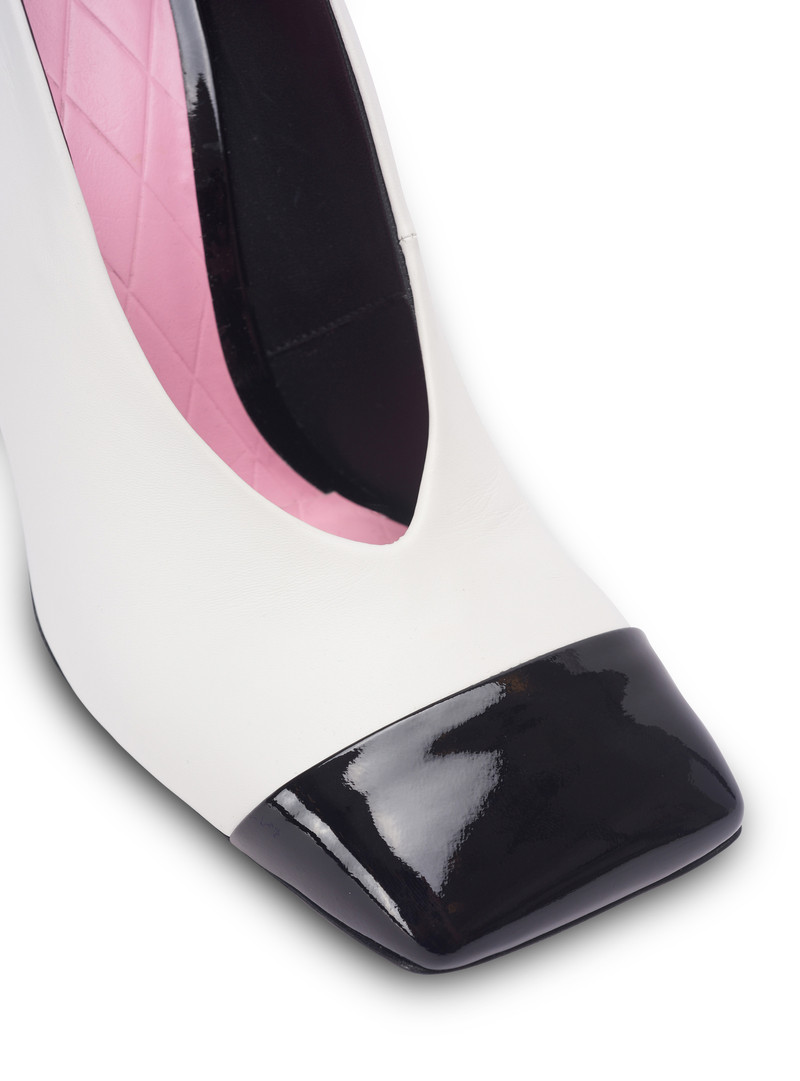 Eden two-tone pumps in lambskin and patent leather 5