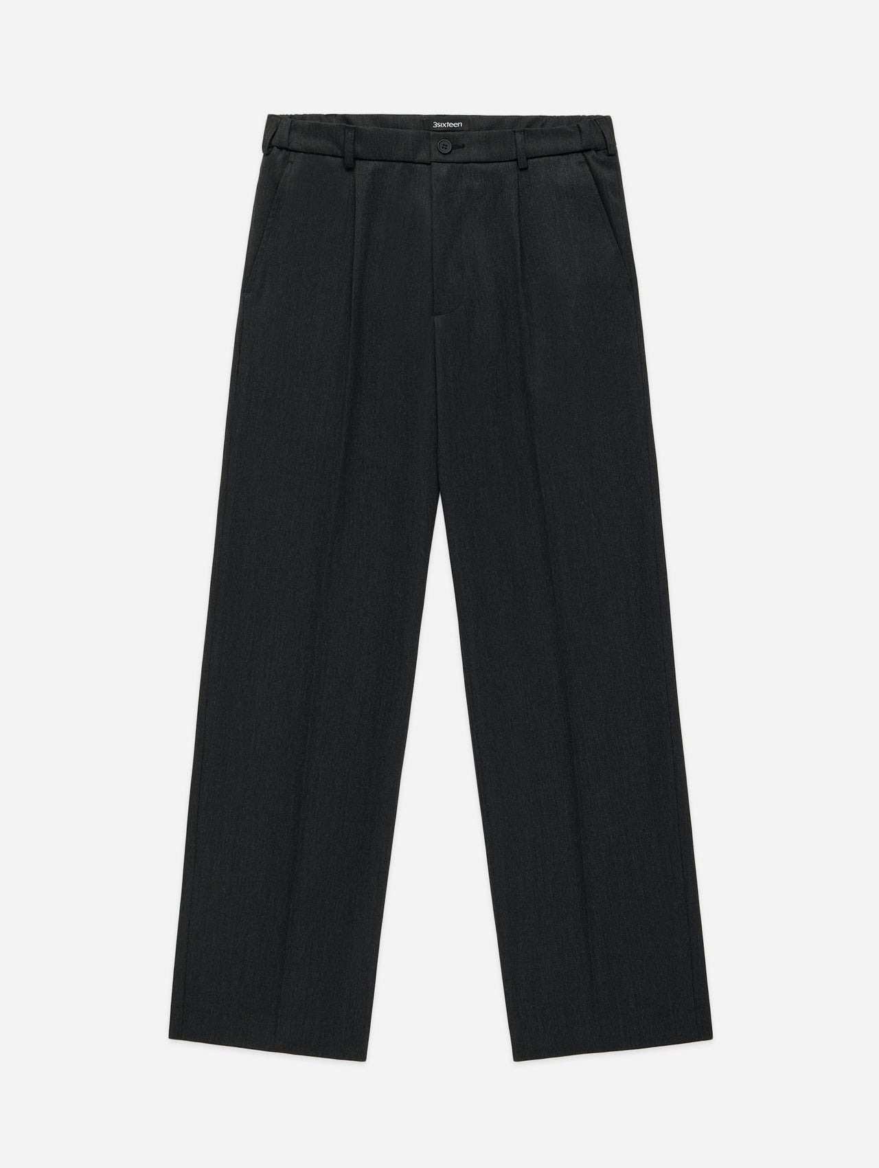 Pleated Trouser - Charcoal Wool - 1