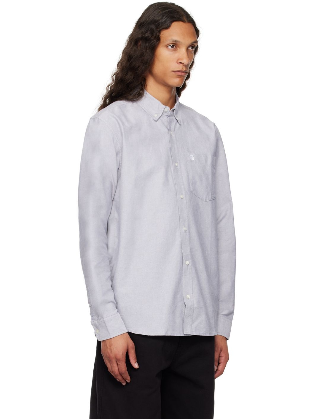 Gray Embroidered C-Logo Shirt - 2