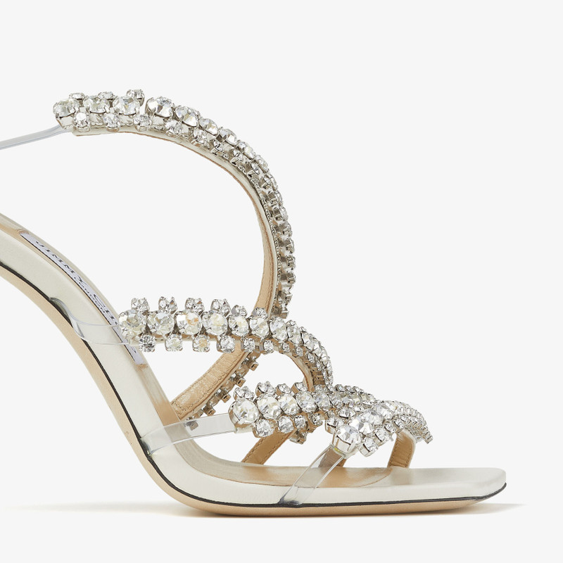 Josefine 100 Latte Nappa Sandals with Crystal Embellishment 4