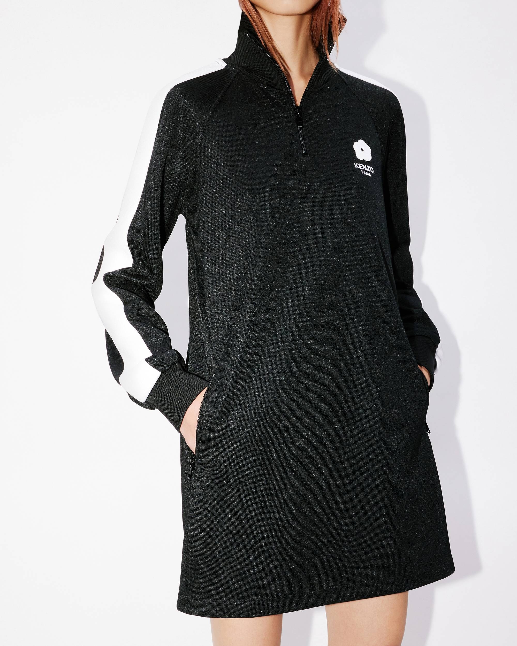 'Boke Flower 2.0' embroidered jersey dress with zipped roll neck - 6