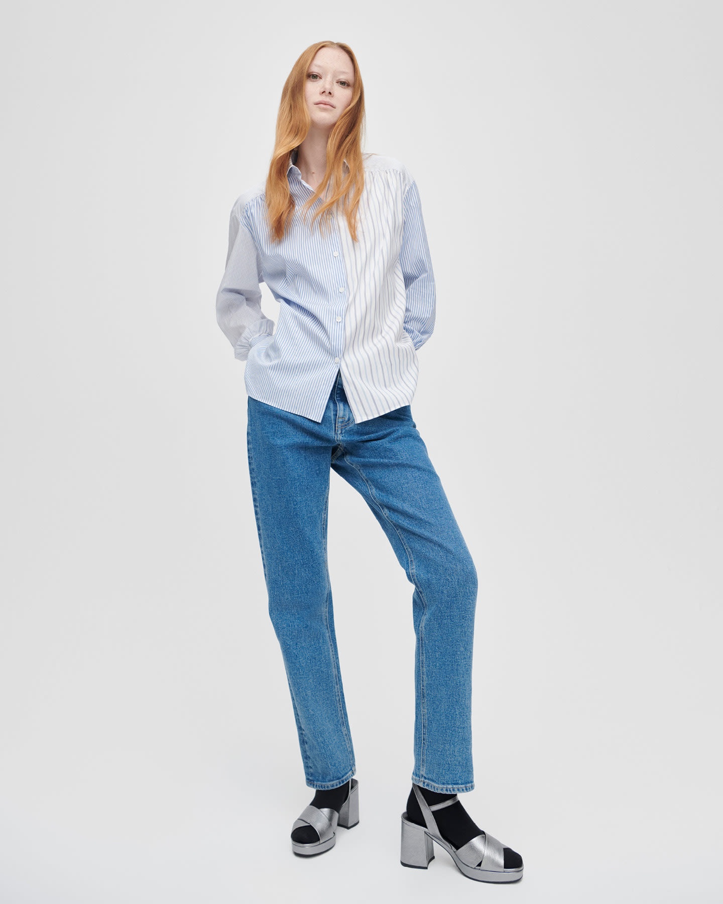 Blue Contrasting Stripes Shirt - 7