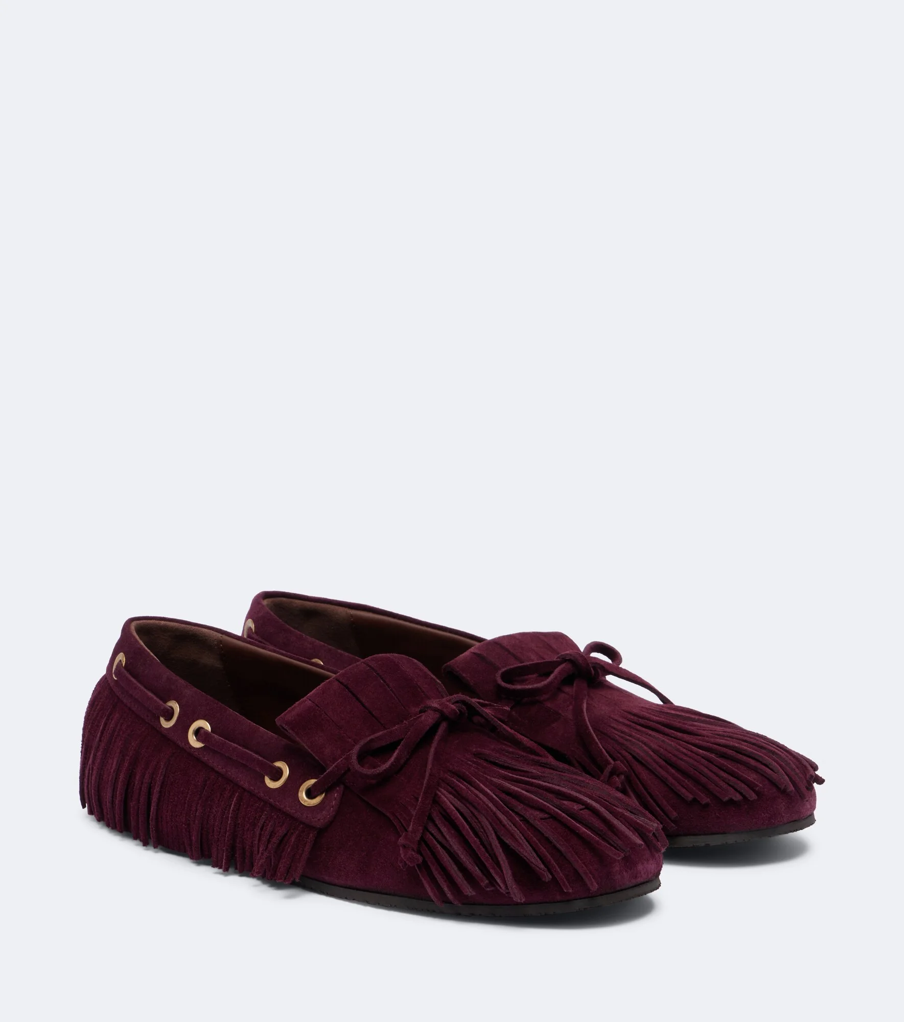 Fringed suede boat shoes - 1