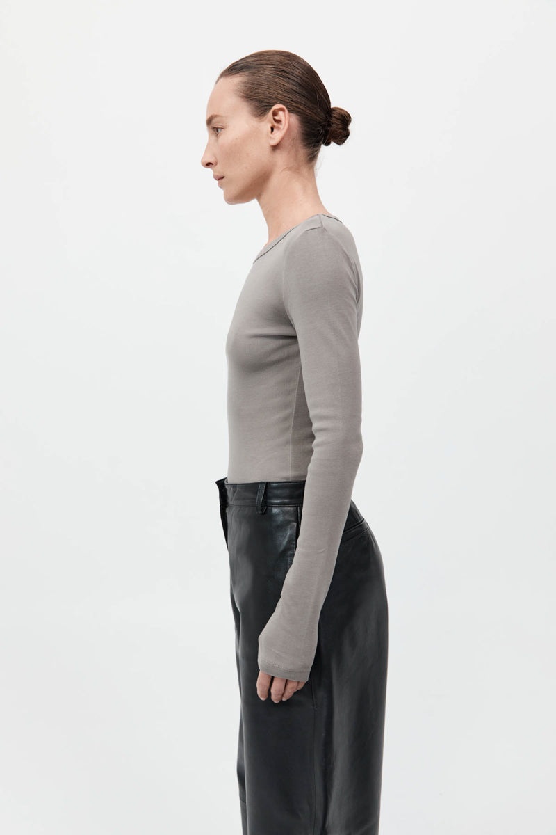 Organic Cotton Long Sleeve Top - Slate - 5