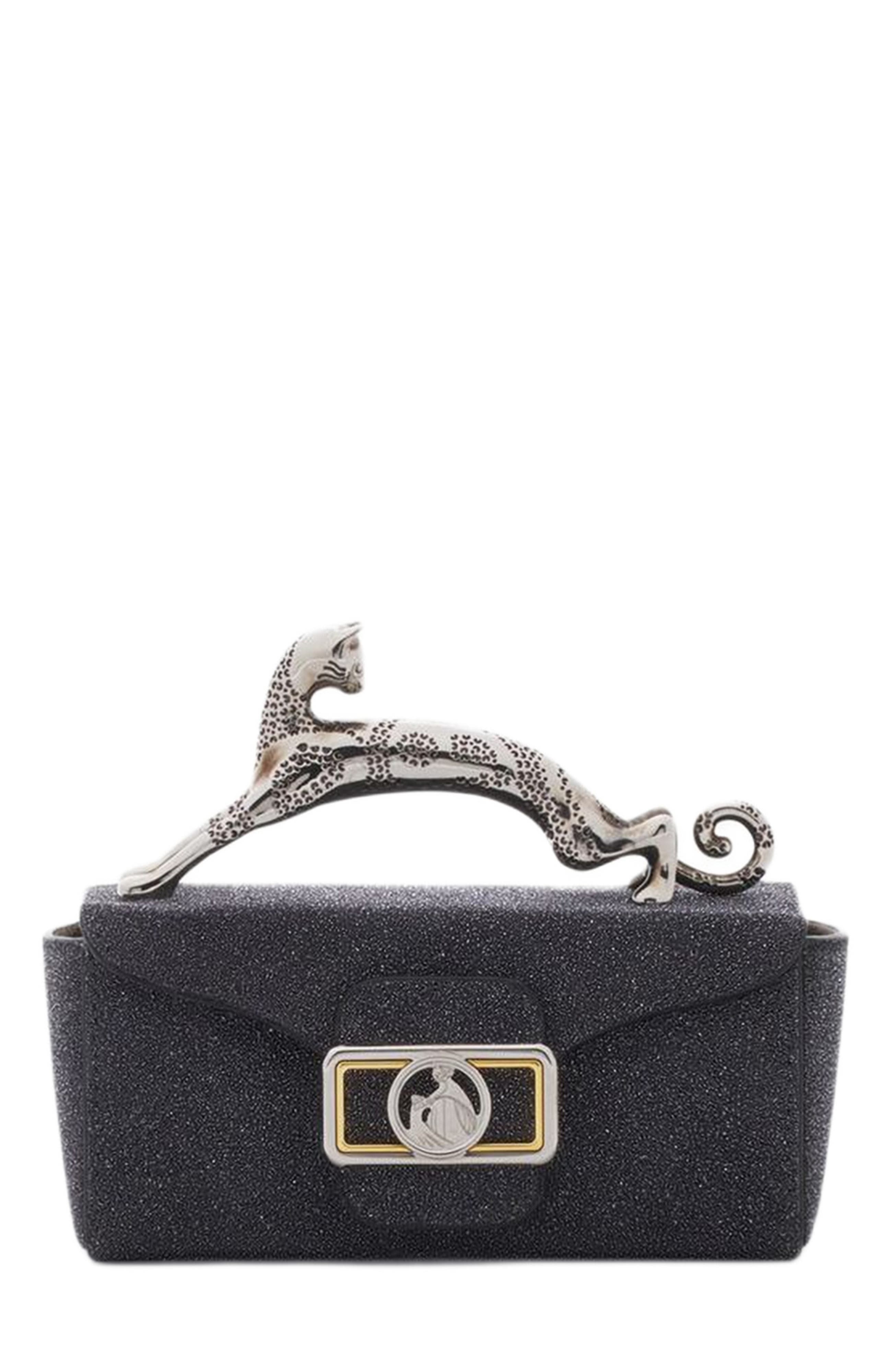 Lanvin Micro Pencil Cat Bag In Suede in Black at Nordstrom - 1