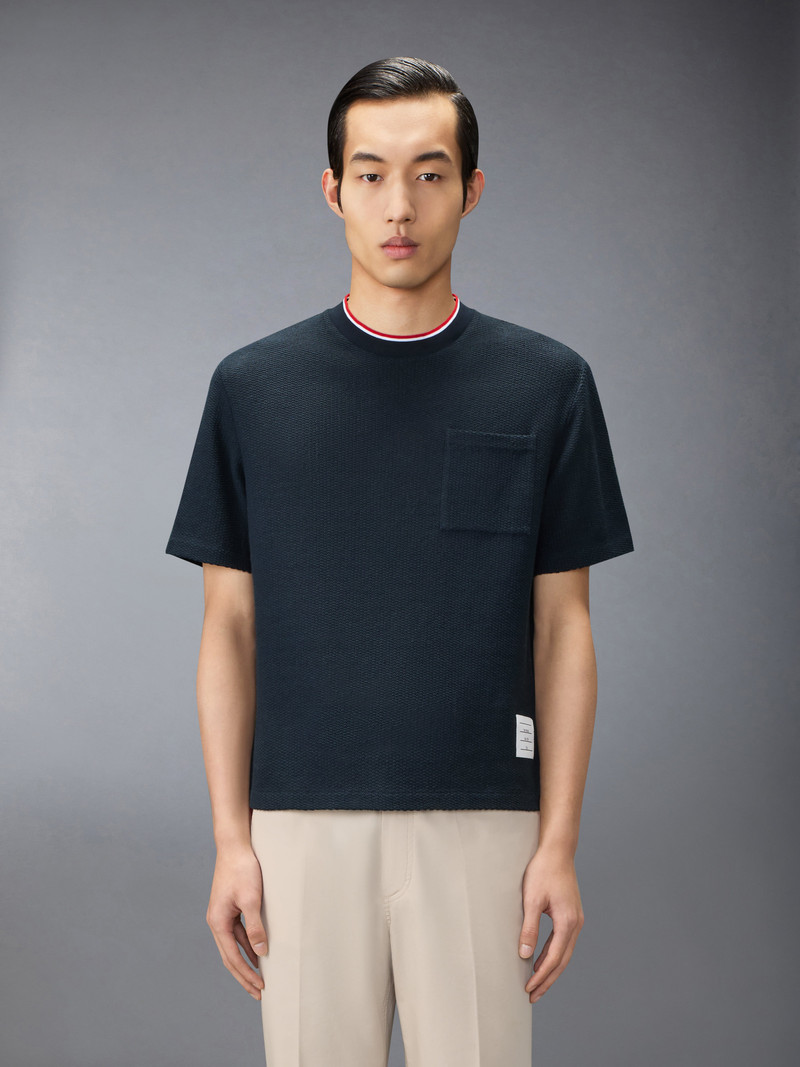 Thom Browne TEXTURED COTTON LINEN TEE outlook
