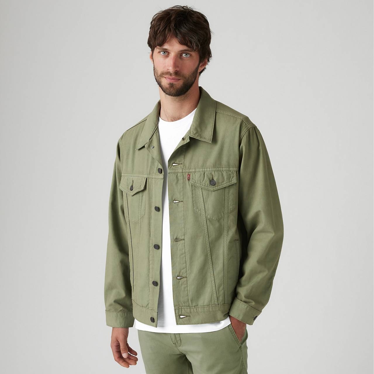 RELAXED FIT LINEN TRUCKER JACKET - 3