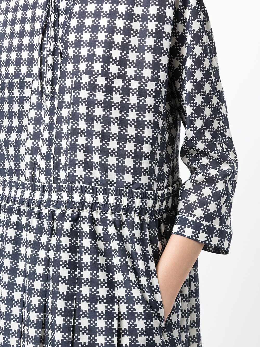 gingham-check midi shirtdress - 5