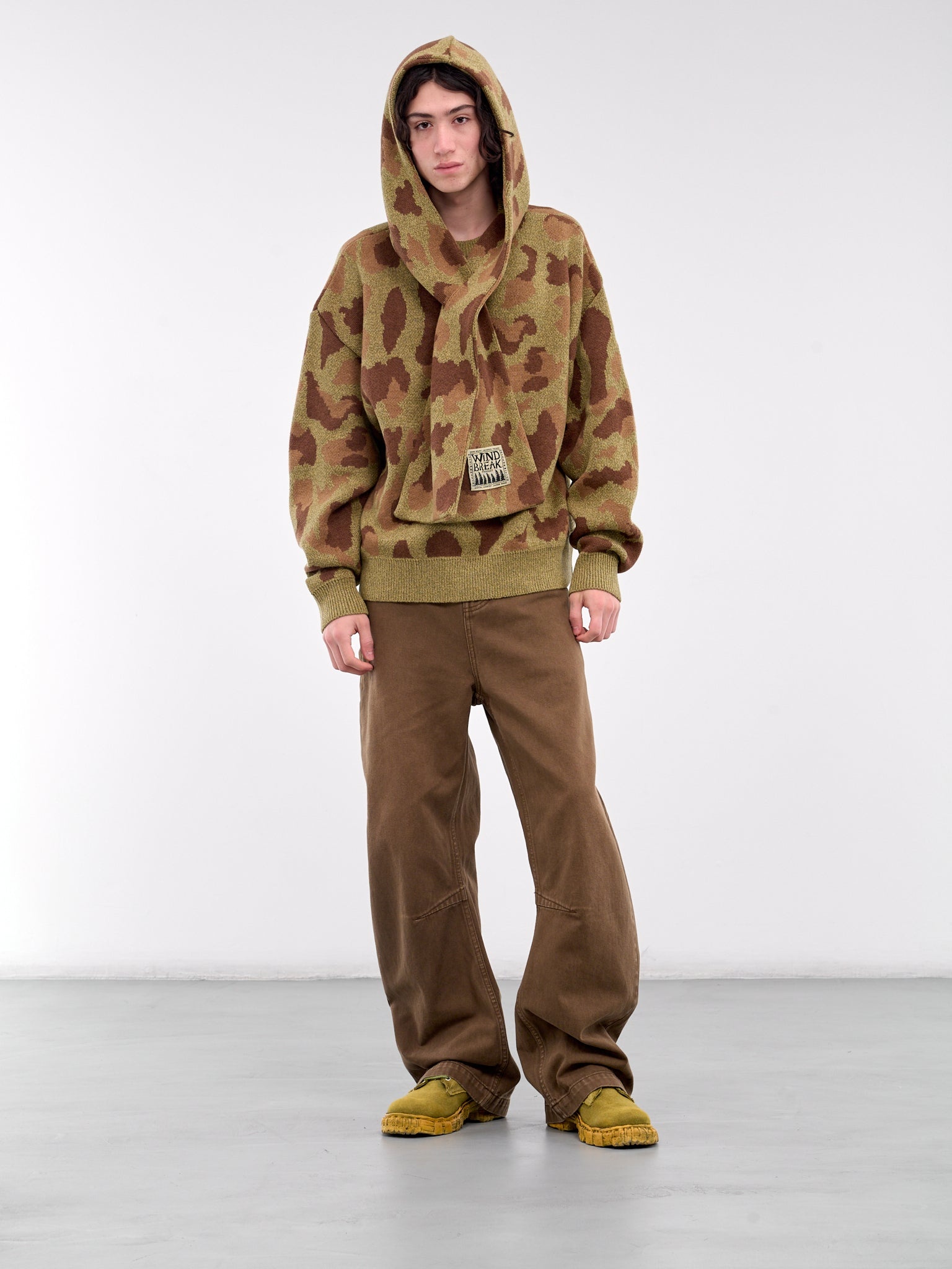 Camouflage Knit Hooded Sweater - 6