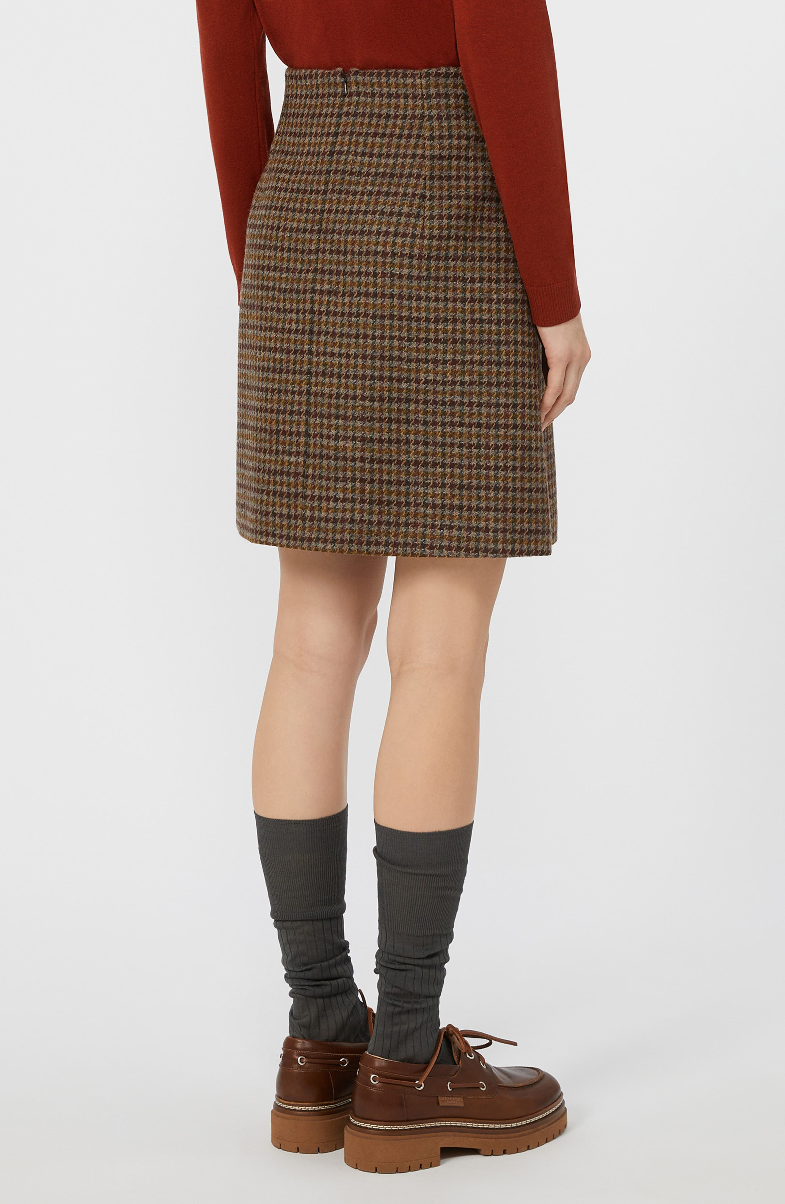 Weekend Max Mara Vata Plaid Wool Blend Skirt in Wine Coloured at Nordstrom - 2