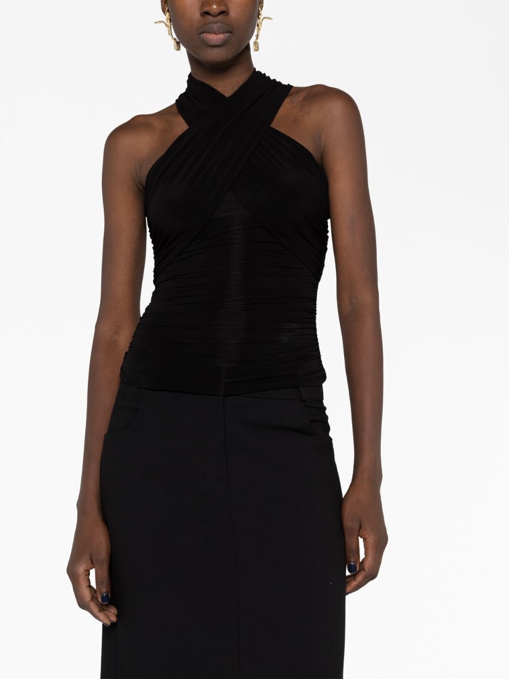 halterneck ruched top - 5
