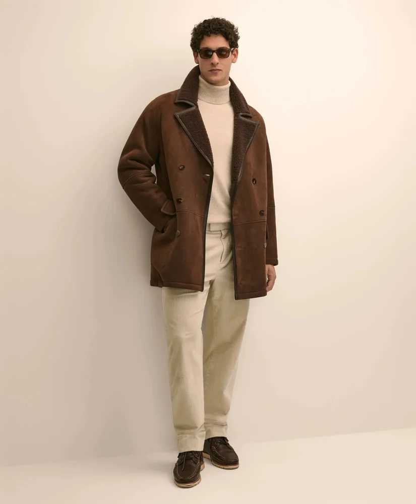 Shearling Double-Breasted Coat - 1
