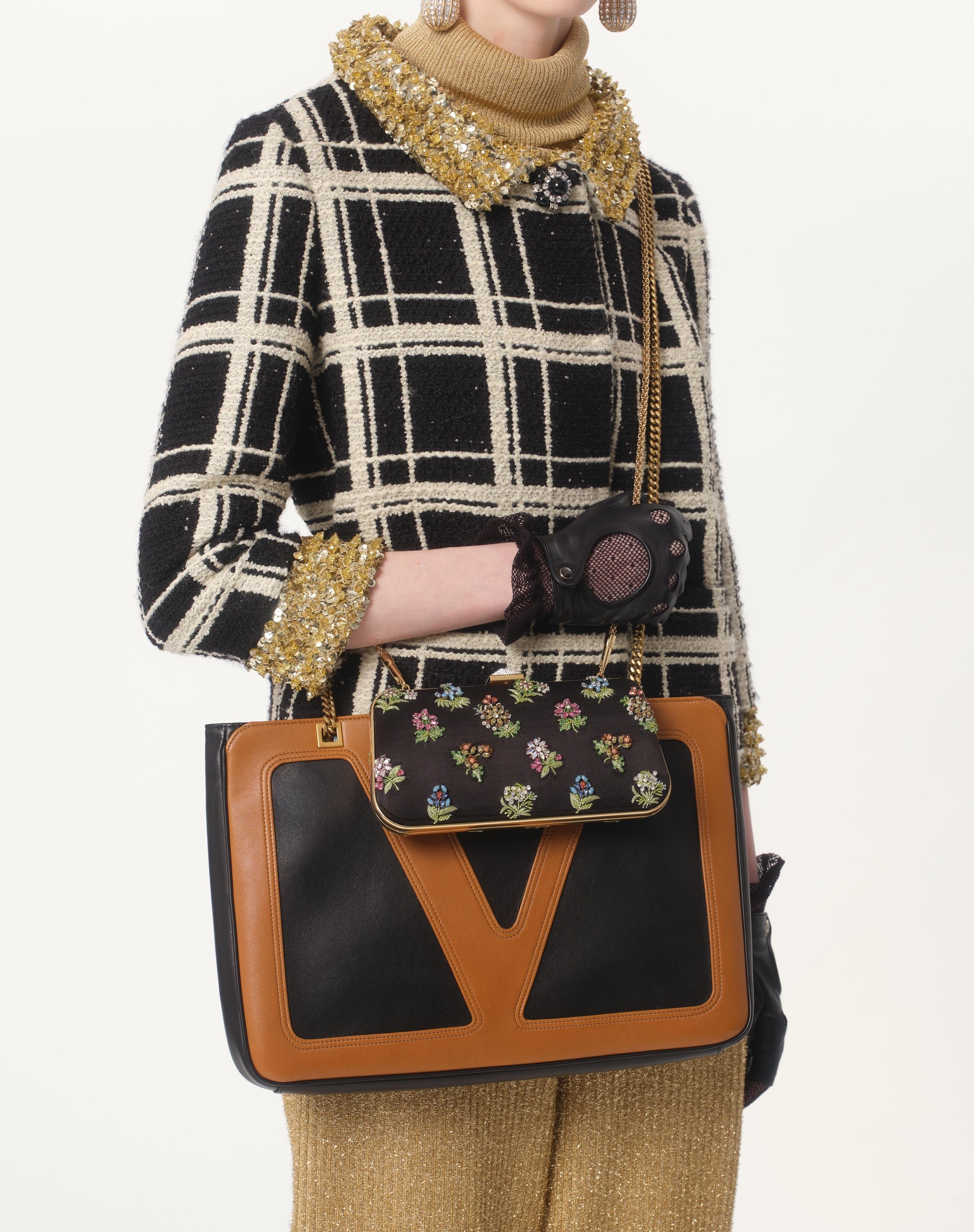 EMBROIDERED MACRO CHECK TWEED JACKET - 3