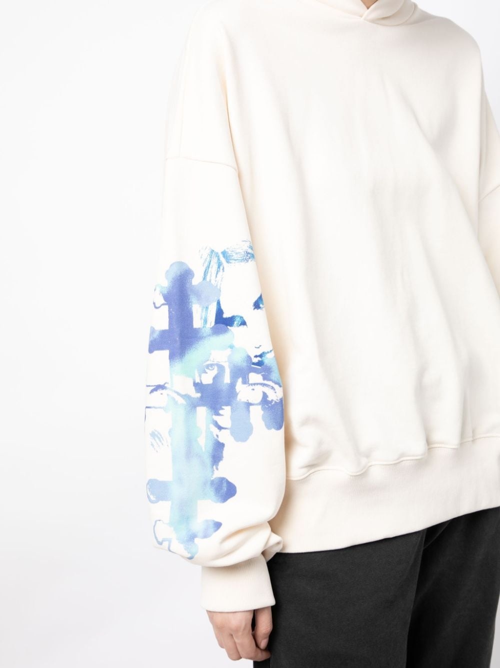 abstract-print cotton hoodie - 5