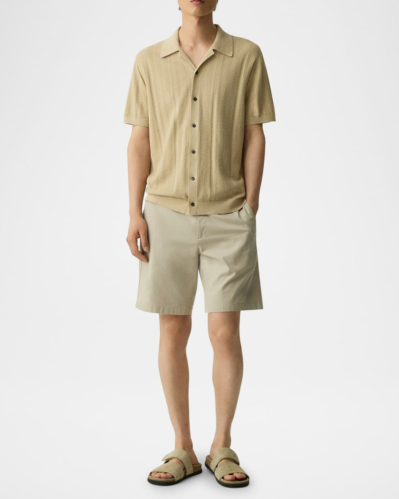 Theory Men's Herringbone Knit Camp Shirt outlook