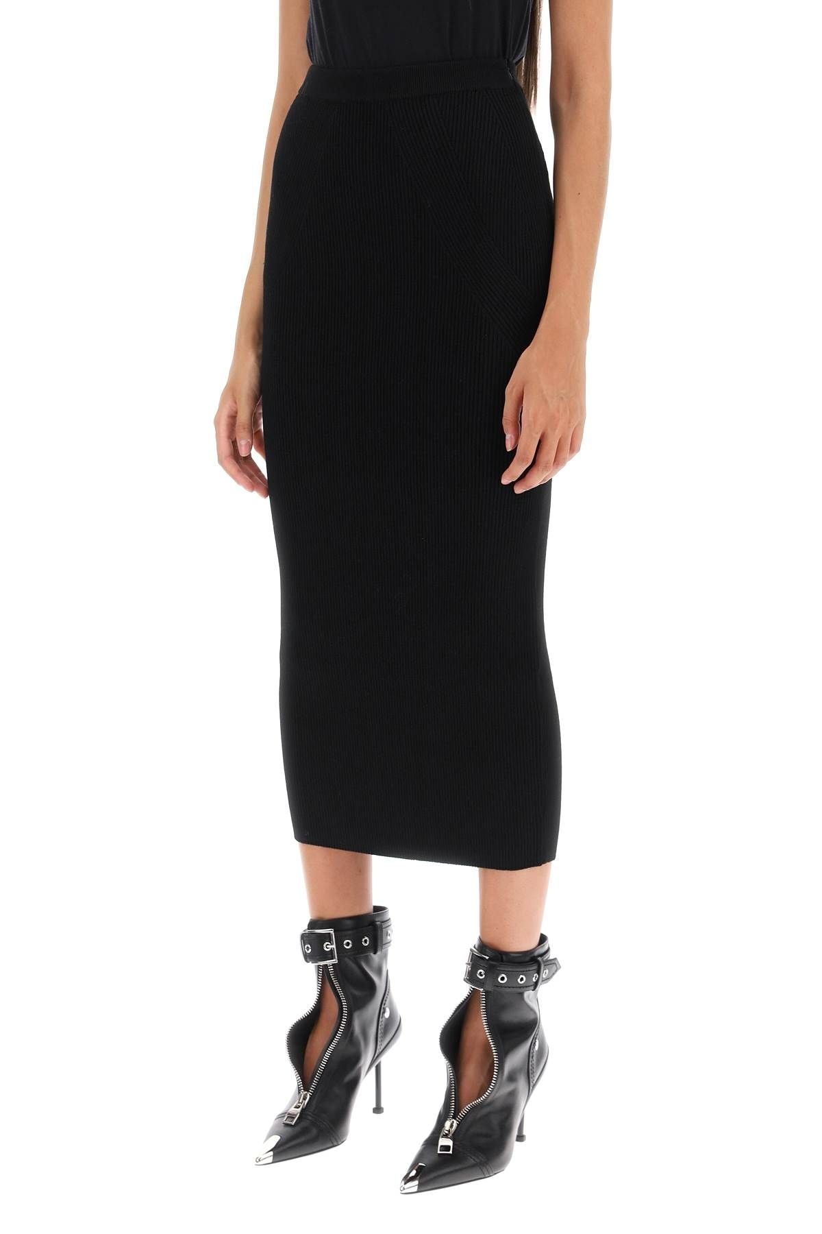 RIBBED-KNIT PENCIL SKIRT - 5