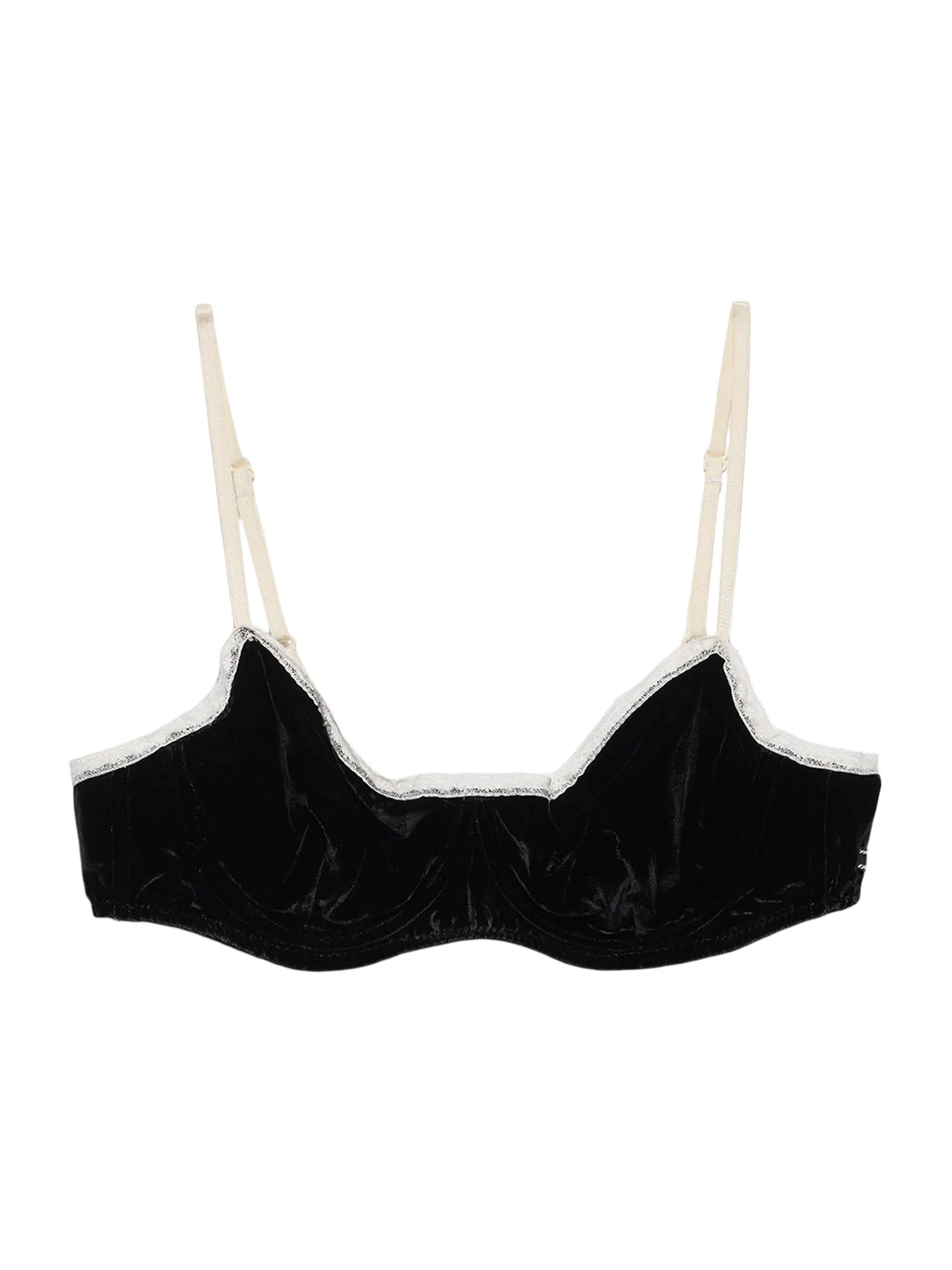 Women's Velvet Bra - Black - 1